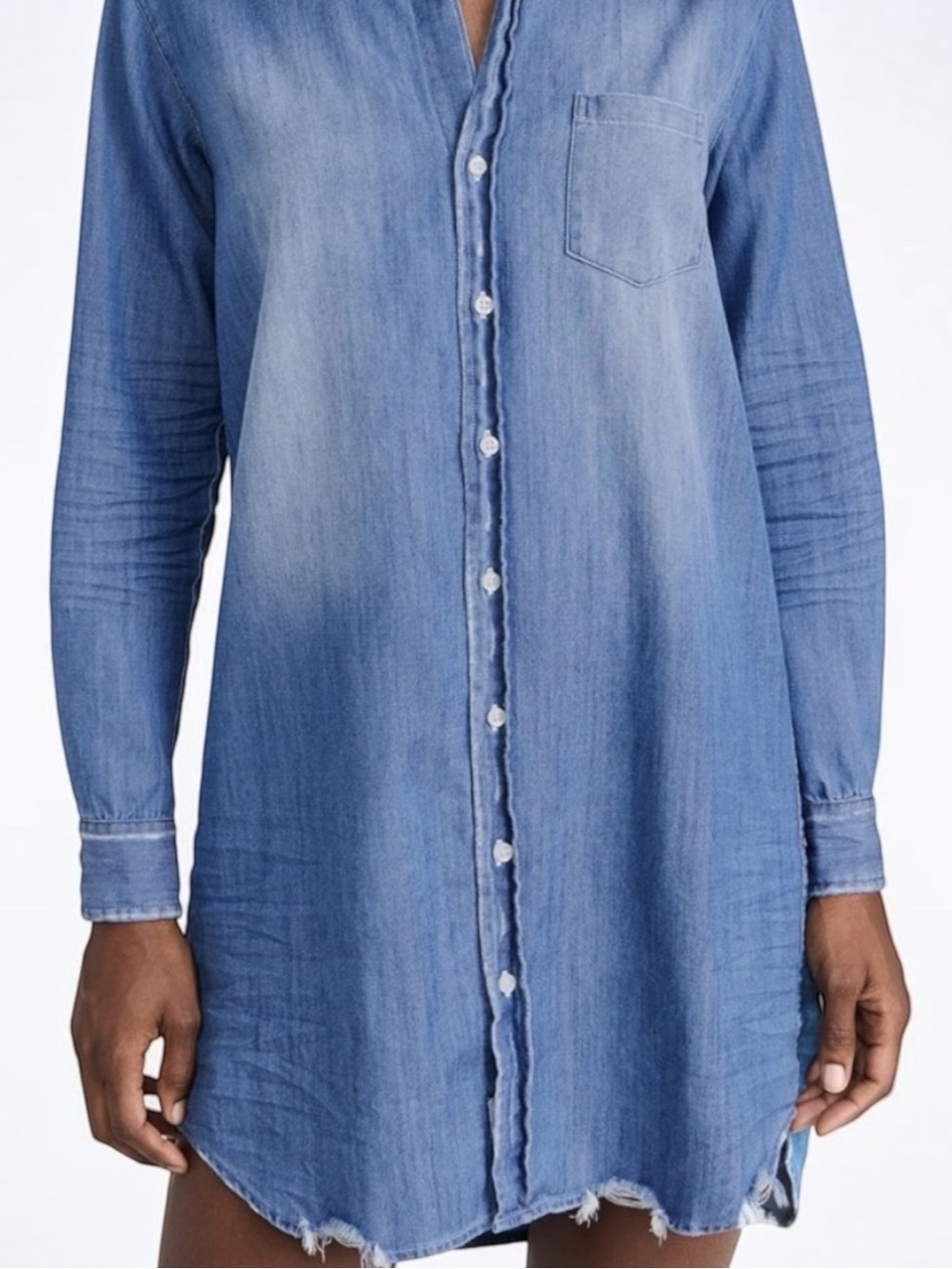 FRANK & EILEEN Women's MARY Denim Shirtdress in a Vintage Wash (S) - Picture 8 of 8